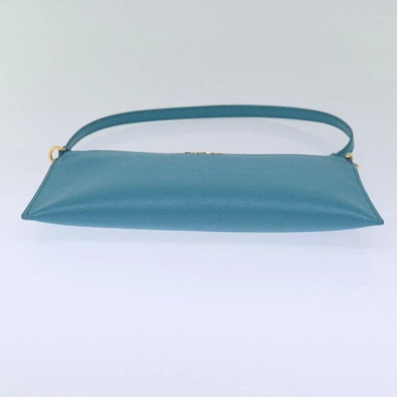 PRADA Accessory Pouch Safiano leather Blue Auth - Picture 6 of 15